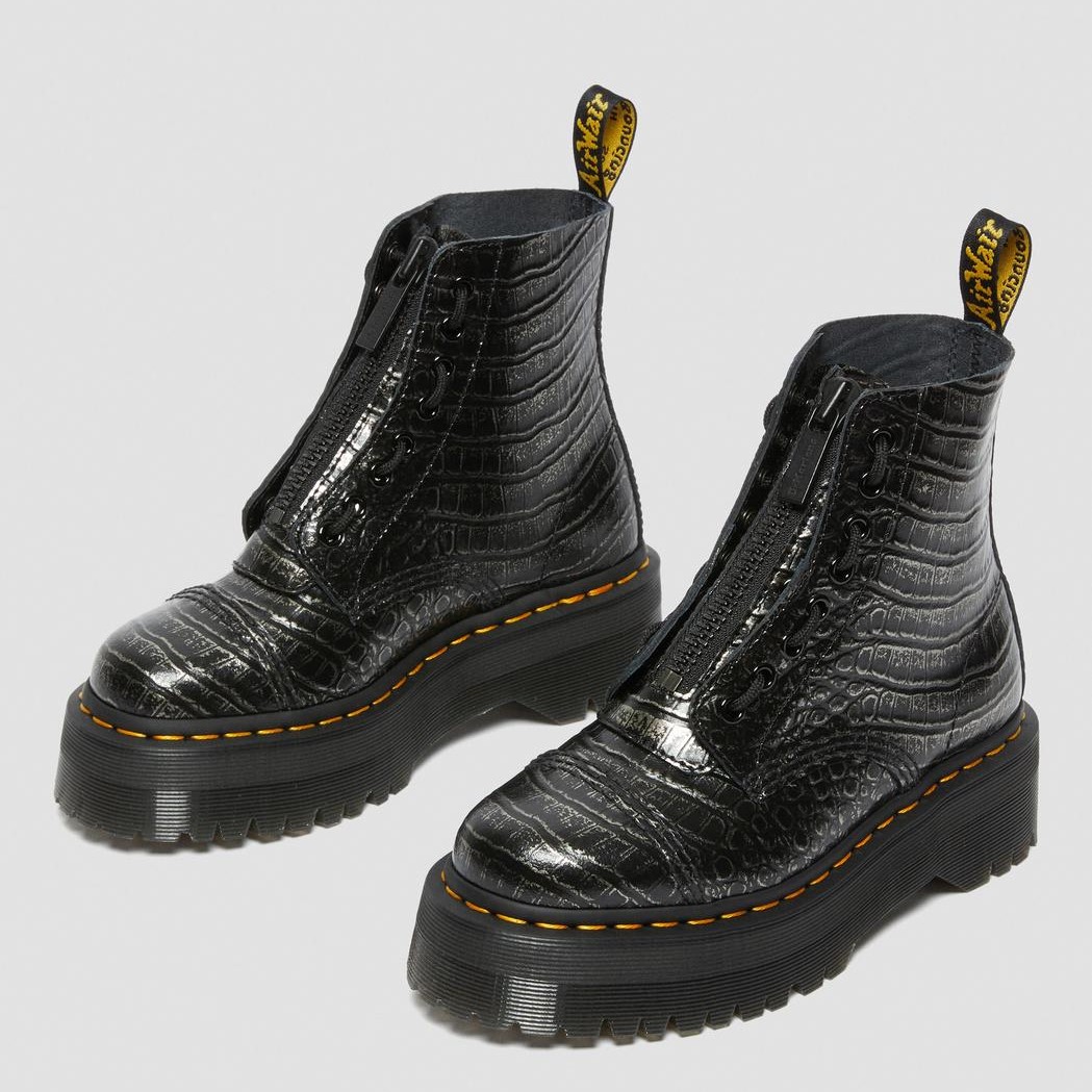 Dr Martens Sinclair Wild Croc Gunmetal – De Popshop