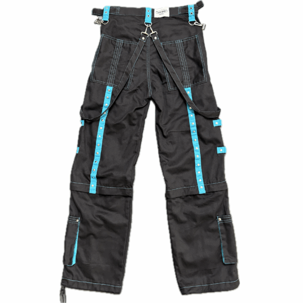 Cyber Goth Pants Black / Cyan - Afbeelding 2