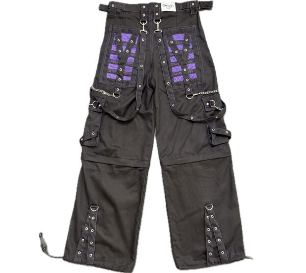 Cyber Goth Pants Black / Purple Mesh - Afbeelding 2