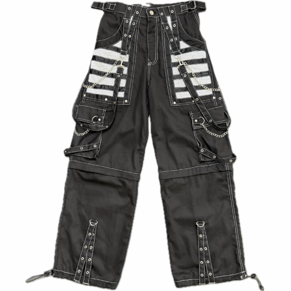 Cyber Goth Pants Black / White Mesh