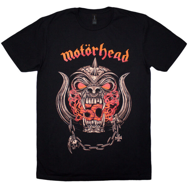 Motörhead T-shirt 50 Years Warpig Red Gradient (Black)