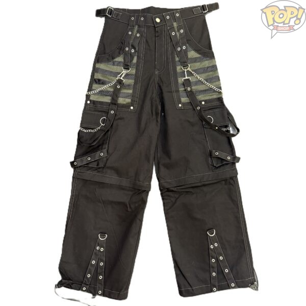 Cyber Goth Pants Black / Army Green Mesh