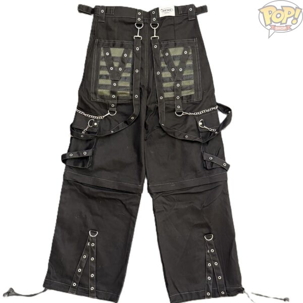 Cyber Goth Pants Black / Army Green Mesh - Afbeelding 2