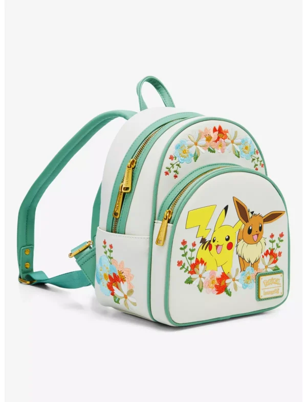 Loungefly Pokémon Pikachu and Eevee Floral Mini Backpack - Afbeelding 2