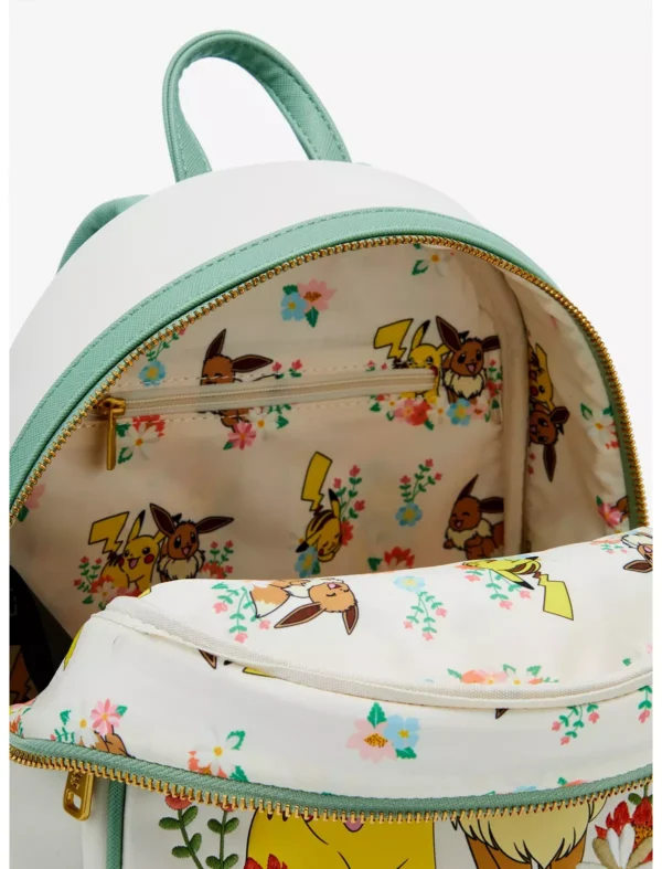 Loungefly Pokémon Pikachu and Eevee Floral Mini Backpack - Afbeelding 4
