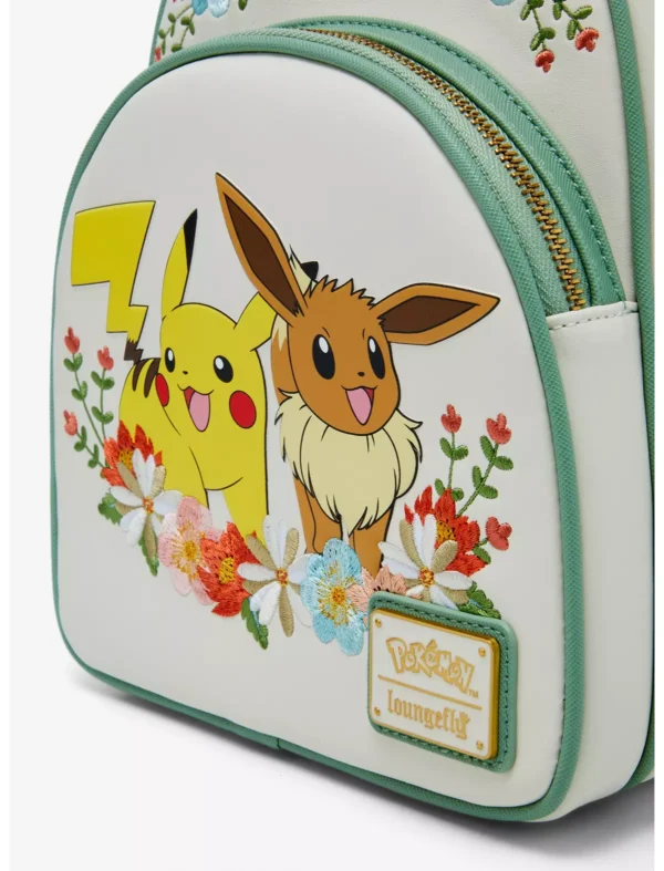 Loungefly Pokémon Pikachu and Eevee Floral Mini Backpack - Afbeelding 5