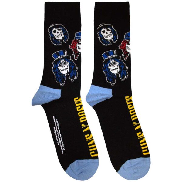 Guns N' Roses Socks Skulls Band design motif.