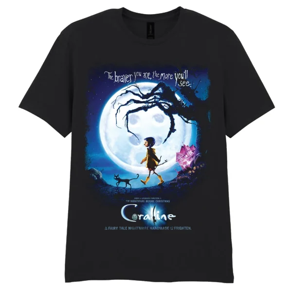 CLI07332TSB-CORALINE-MOON-POSTER-BLACK-UNISEX-TEE