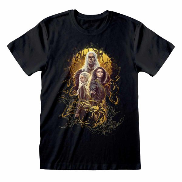 WIT02501TSB-TheWitcher-TrioPoster-UnisexBlackTee