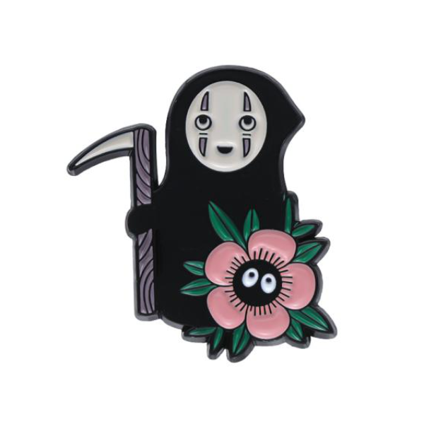 No Face with Flower Pin