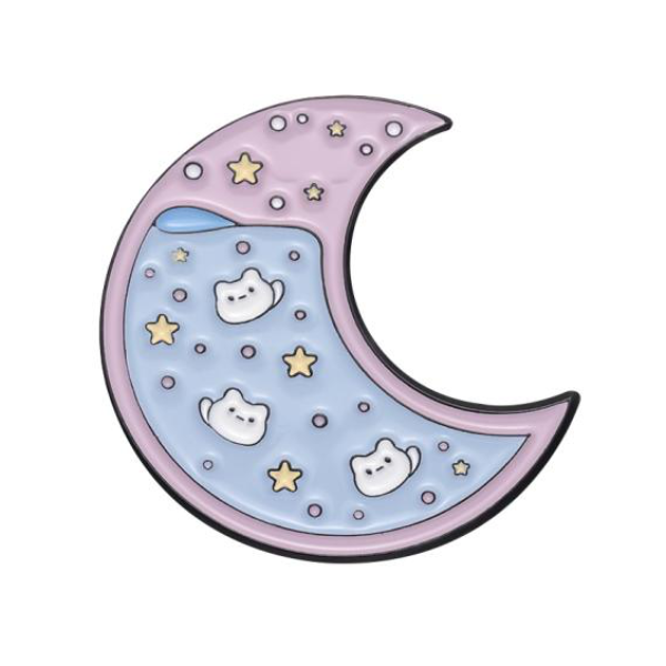 Moon cats pin